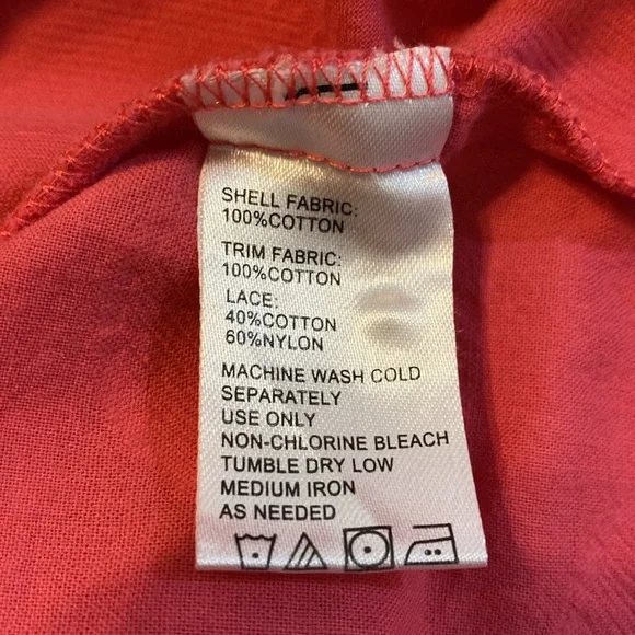 Isabella Sinclair Textured‎ Dot Mixed Fabric Top Size XS Pink Cottagecore - Picture 13 of 13